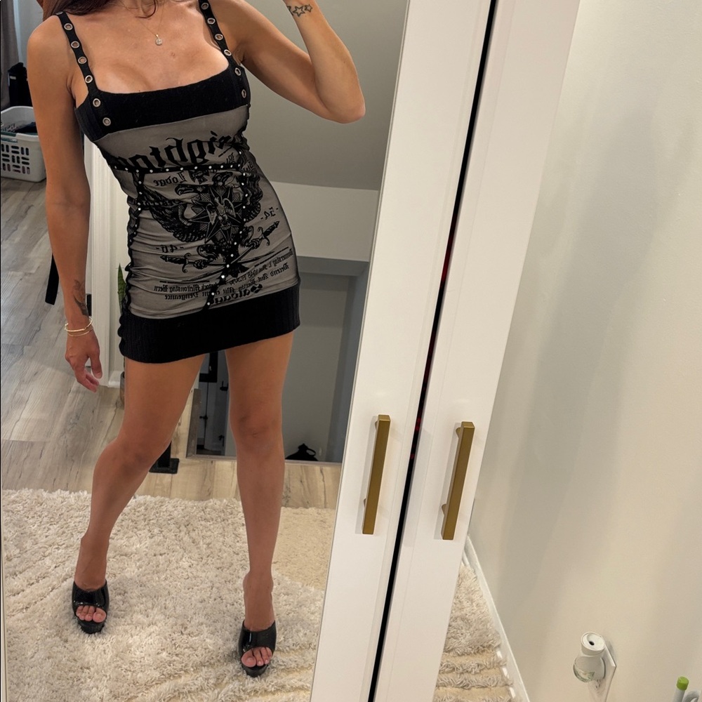 SALVAGE Elegant Black and Gray Women's Dress - Picture 9 of 14